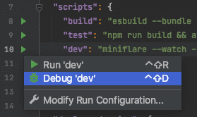 WebStorm gutter debug button WebStorm gutter debug button